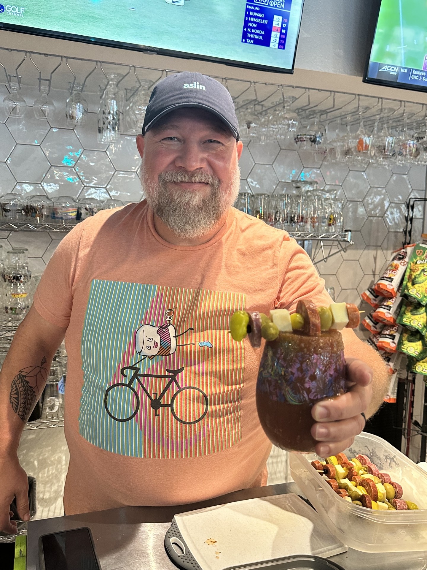 Jay serving Micheladas at Van Beers Bottle and Tap in Downtown Melbourne Florida